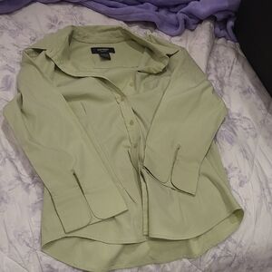Exspress Green Button Up Womens Size 11/12